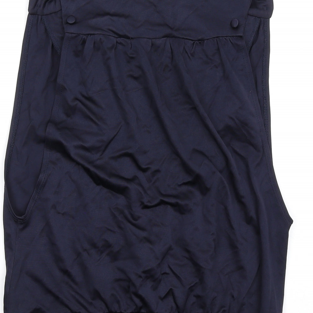 Topshop Womens Blue Viscose Basic Tank Size 10 V-Neck
