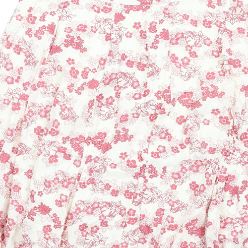 Editions Womens Ivory Floral Cotton A-Line Skirt Size 16 Zip