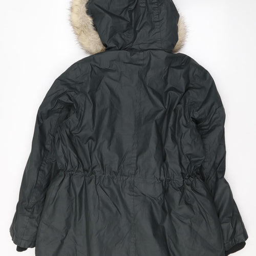 Marks and Spencer Womens Grey Rain Coat Coat Size 16 Zip