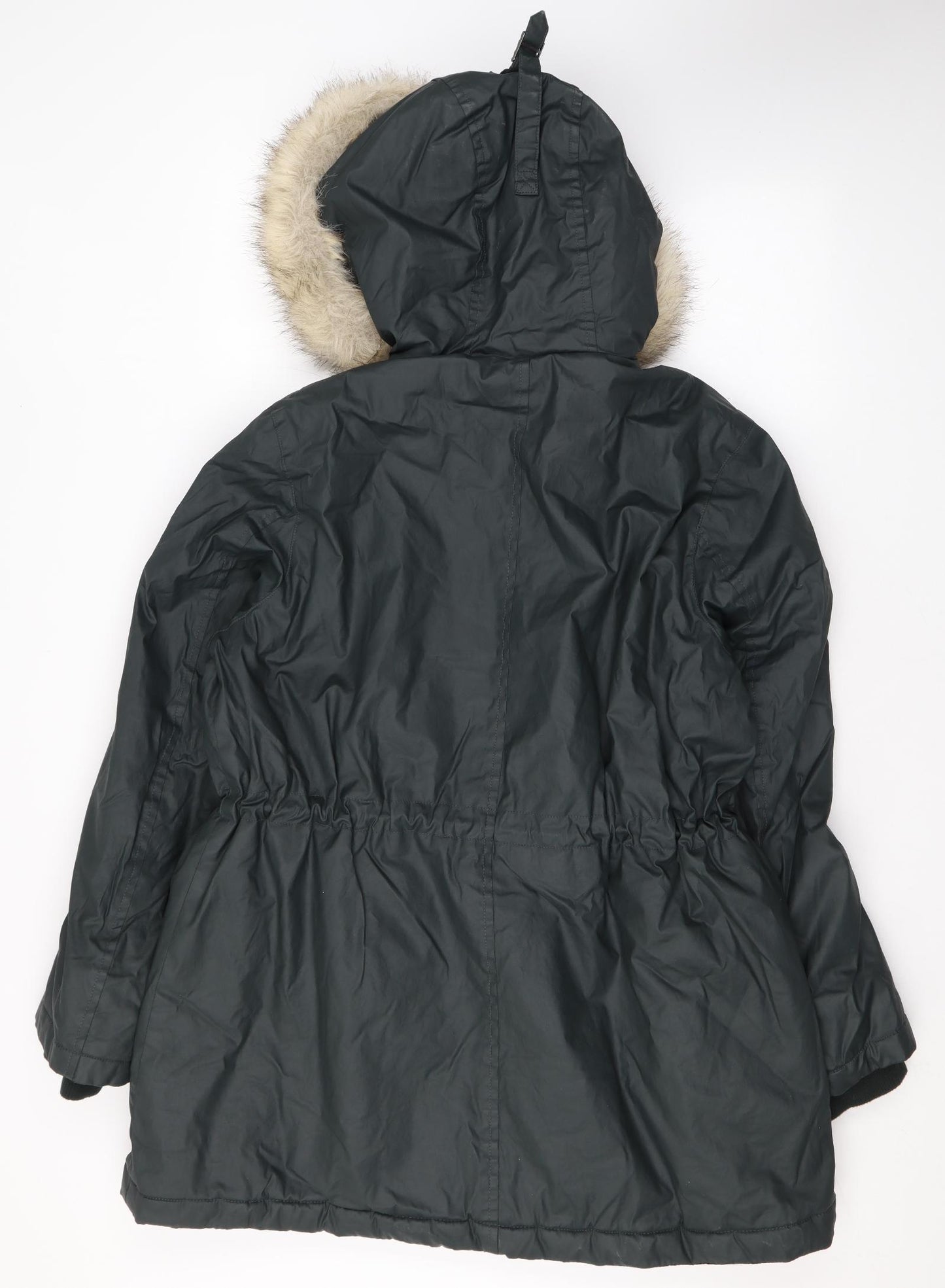 Marks and Spencer Womens Grey Rain Coat Coat Size 16 Zip