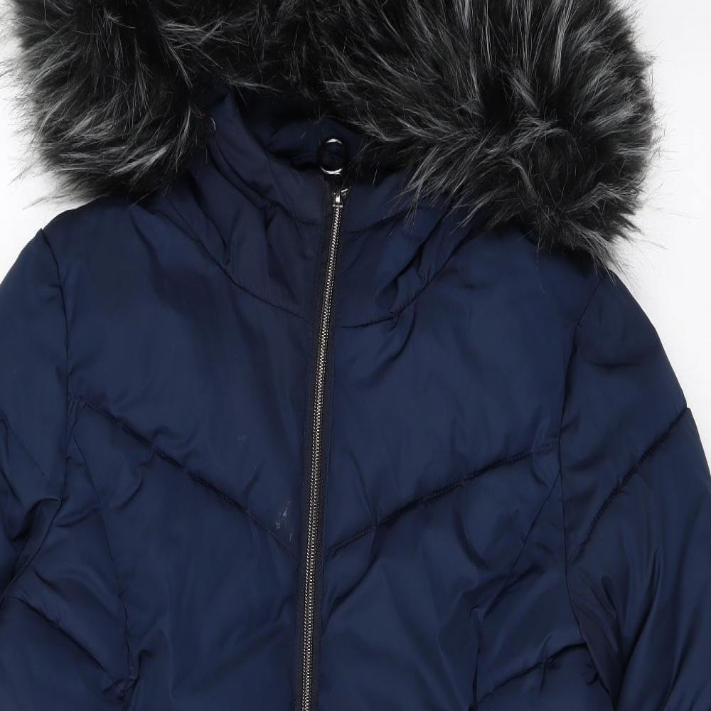 Yessica Womens Blue Puffer Jacket Coat Size 8 Zip