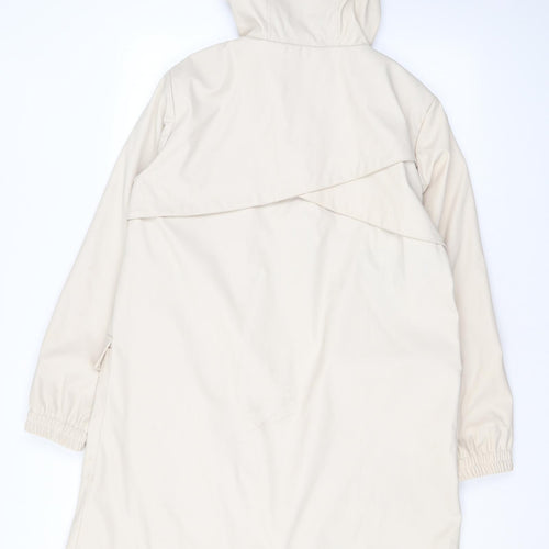 Zara Womens Beige Rain Coat Coat Size M Zip