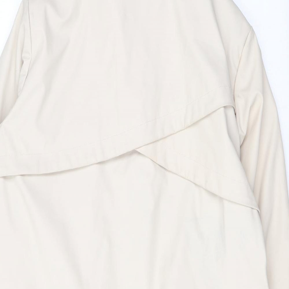 Zara Womens Beige Rain Coat Coat Size M Zip