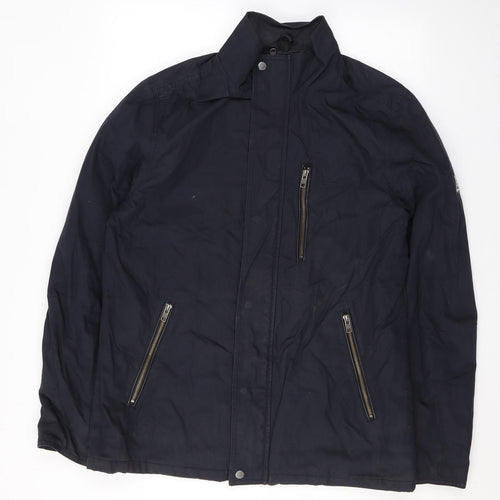 Jack Wills Mens Black Rain Coat Coat Size M Zip