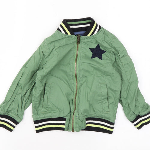 Mini Club Boys Green Bomber Jacket Jacket Size 2-3 Years Zip