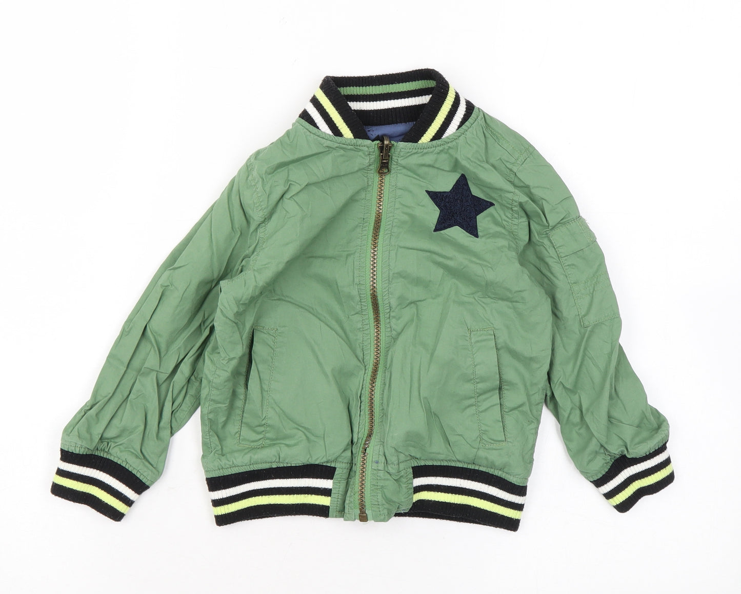 Mini Club Boys Green Bomber Jacket Jacket Size 2-3 Years Zip