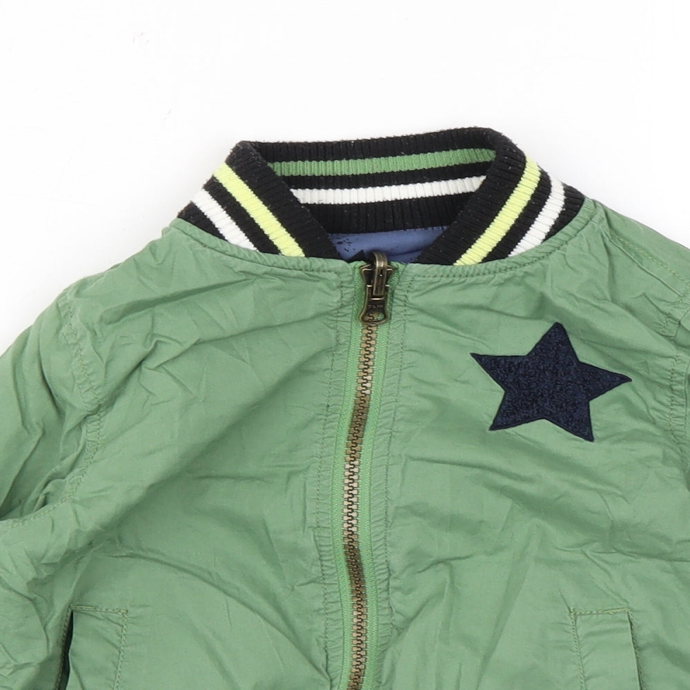 Mini Club Boys Green Bomber Jacket Jacket Size 2-3 Years Zip