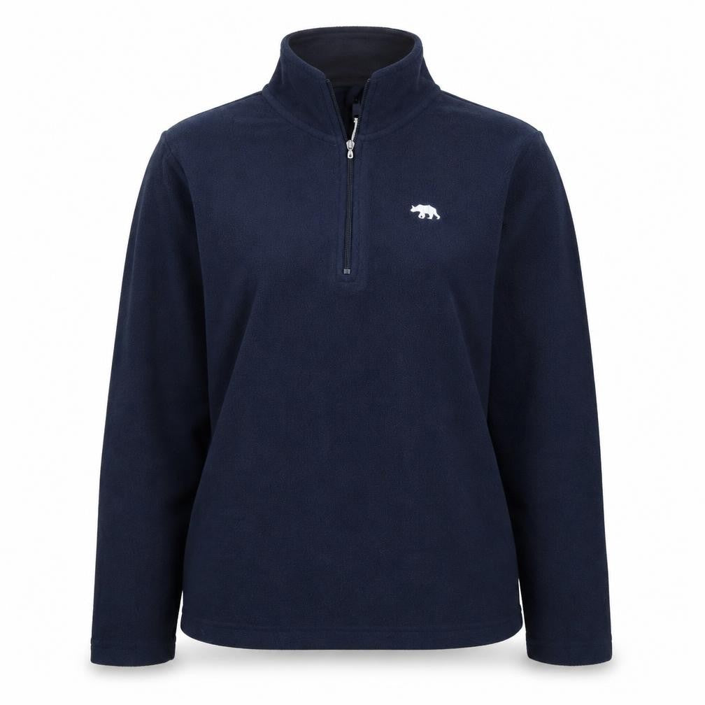 Front view of Ridge & Co women’s blue polyester full zip sweatshirt, size UK 14, zip