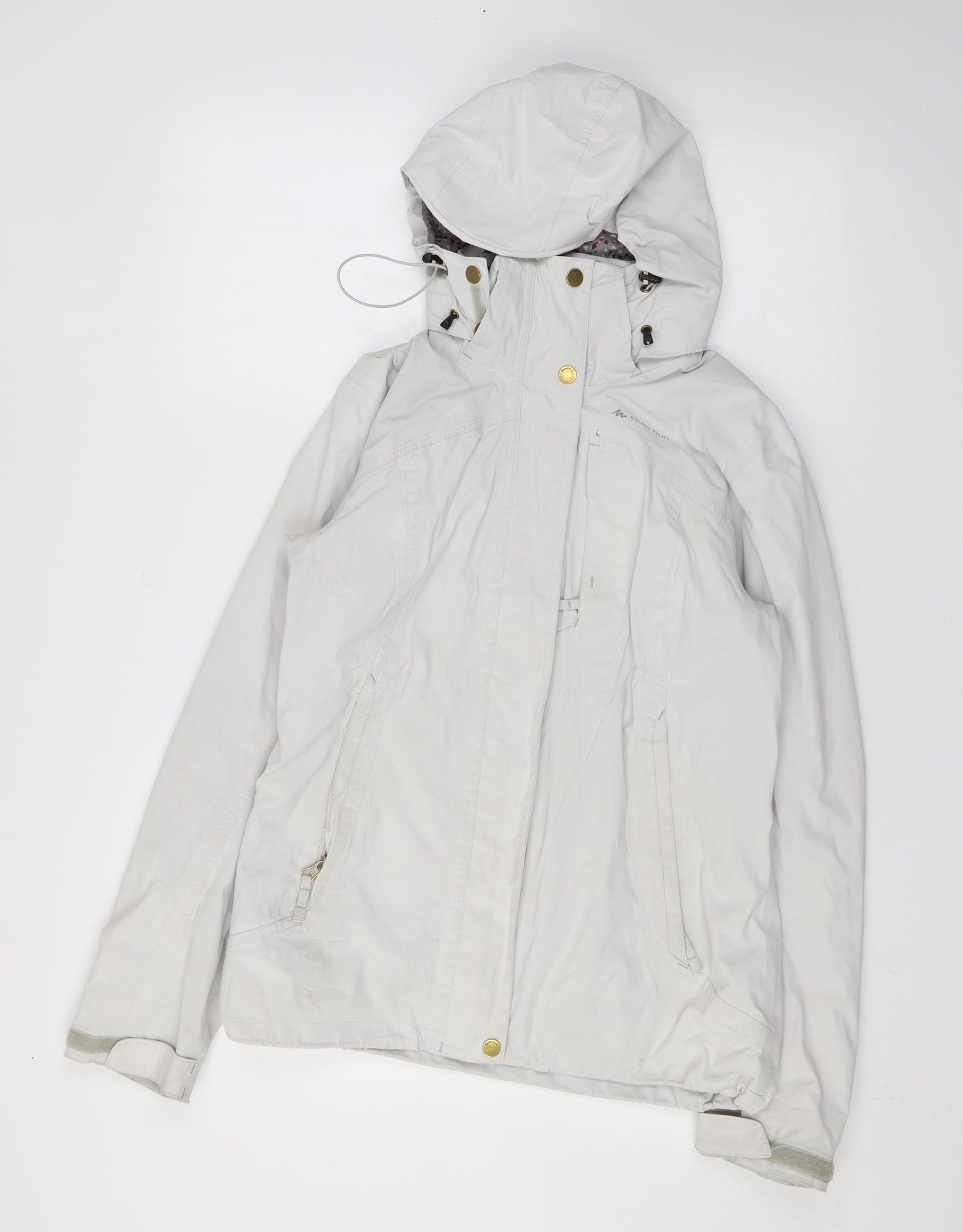 DECATHLON Womens Grey Rain Coat Coat Size XS Zip