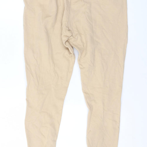 Level1 Mens Beige Cotton Jogger Trousers Size S L27 in Regular Drawstring