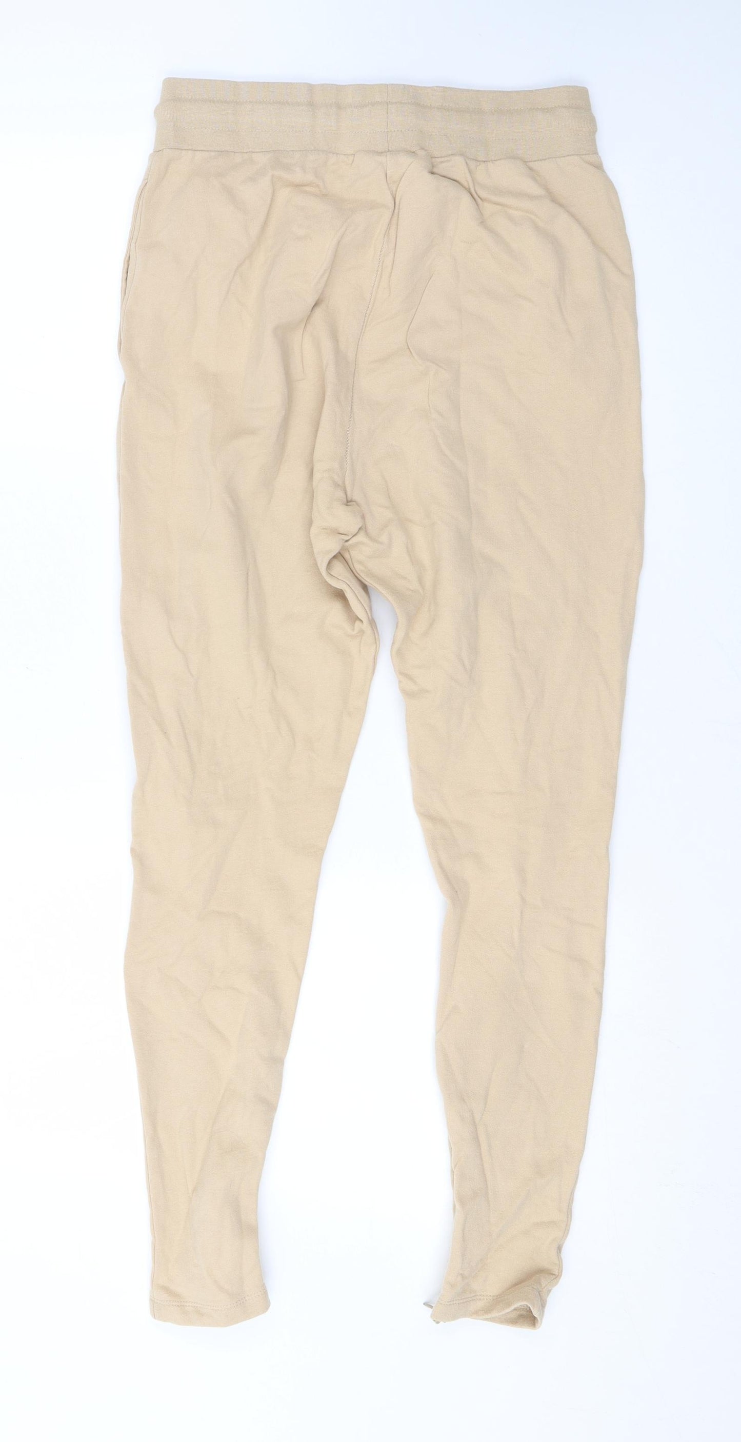 Level1 Mens Beige Cotton Jogger Trousers Size S L27 in Regular Drawstring