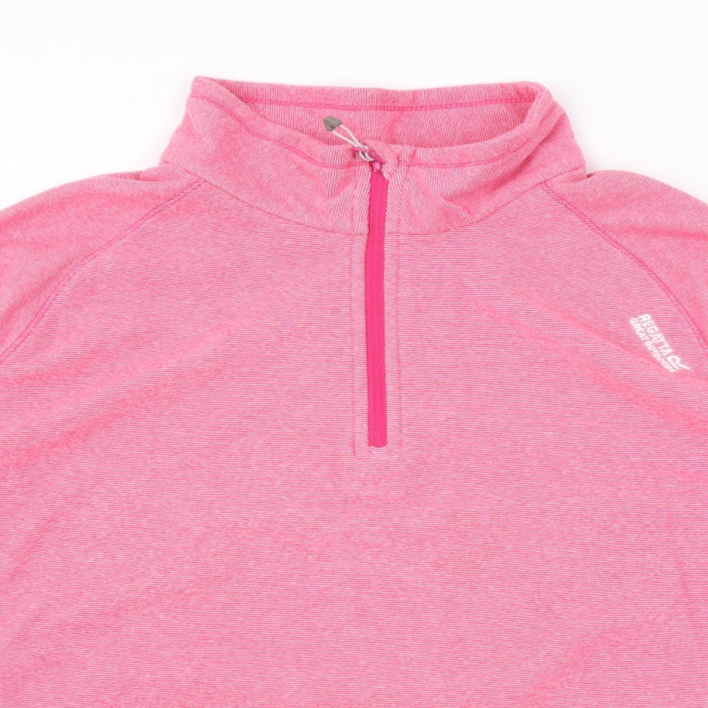 Regatta Womens Pink Polyester Pullover Sweatshirt Size 20 Zip
