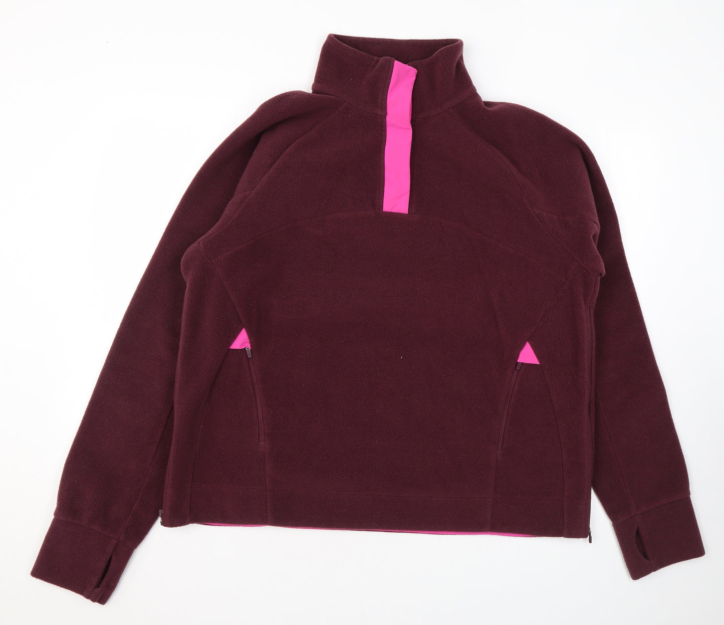 Sweaty Betty Womens Purple Polyester Pullover Sweatshirt Size XL Snap