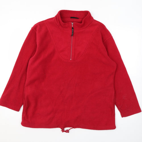 New Look Womens Red Polyester Pullover Sweatshirt Size S Zip