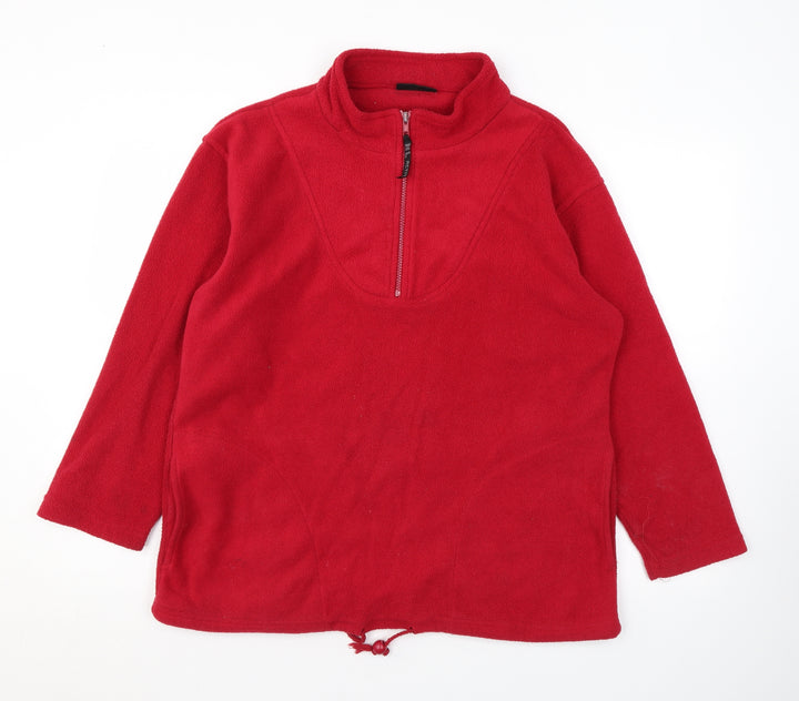 New Look Womens Red Polyester Pullover Sweatshirt Size S Zip
