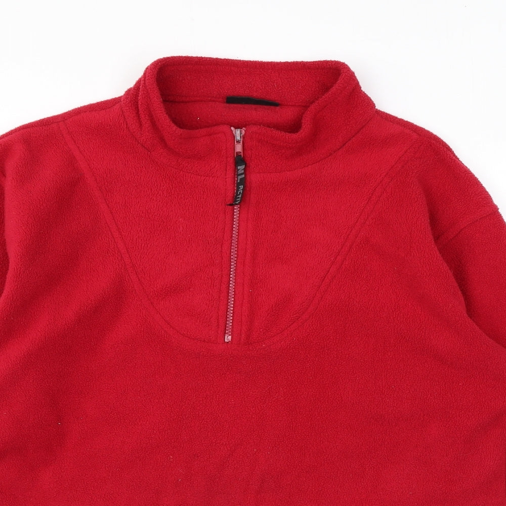 New Look Womens Red Polyester Pullover Sweatshirt Size S Zip