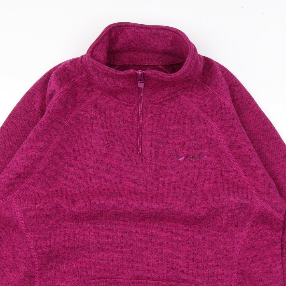 Mountain Life Womens Pink Polyester Pullover Sweatshirt Size 16 Zip