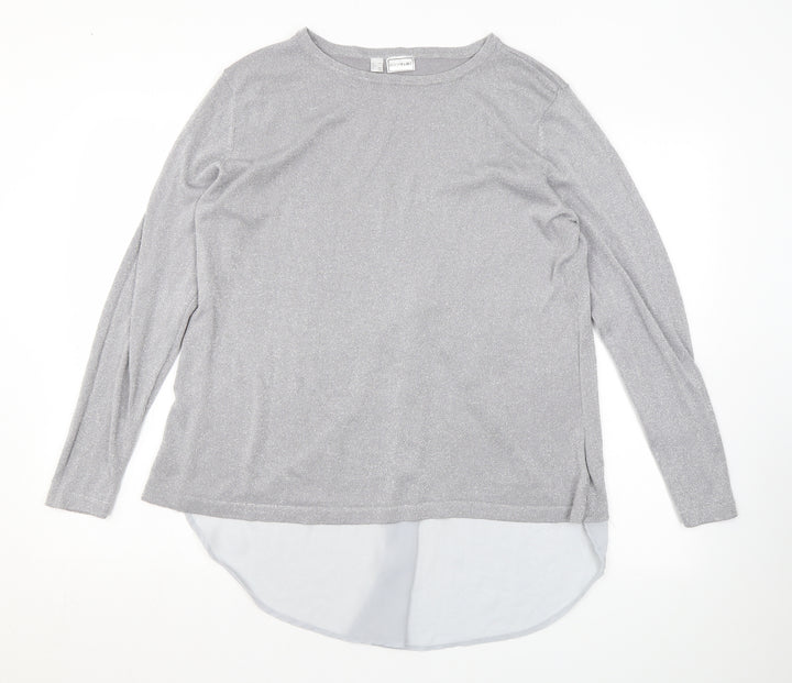 Body Flirt Mens Grey Round Neck Polyester Pullover Jumper Size L Long Sleeve