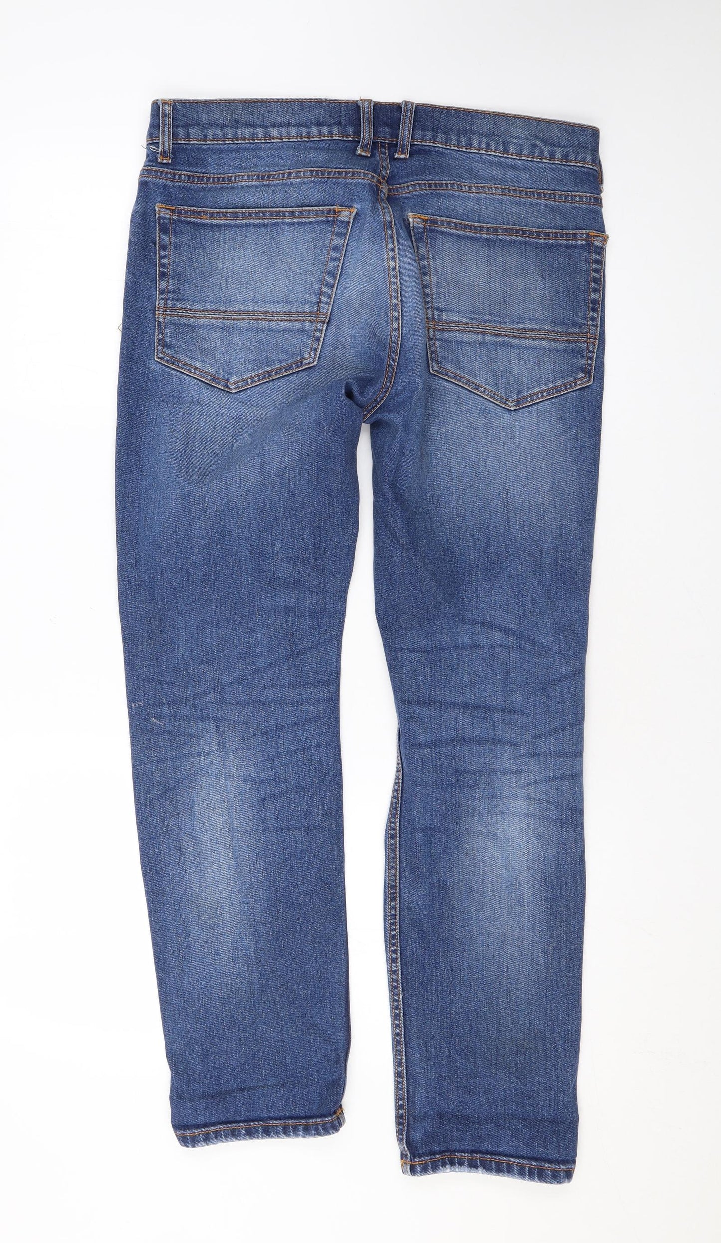 Burton Mens Blue Cotton Straight Jeans Size 32 in L26 in Regular Button