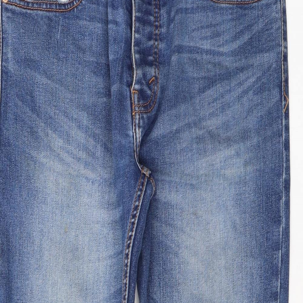 Burton Mens Blue Cotton Straight Jeans Size 32 in L26 in Regular Button