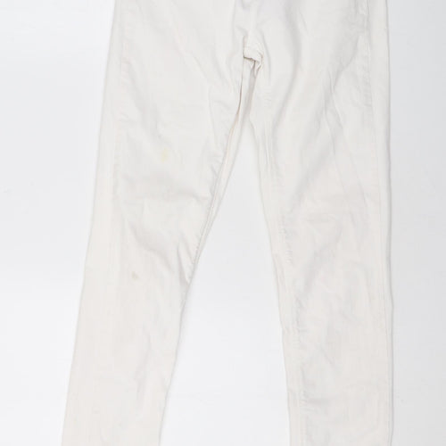 Oasis Womens White Cotton Skinny Jeans Size 12 L28 in Regular Zip