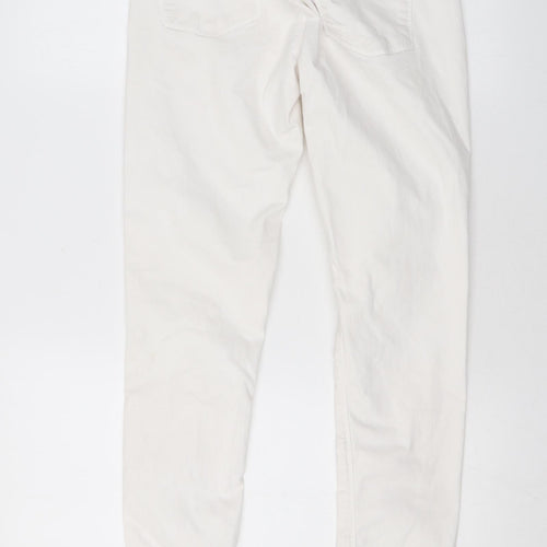 Oasis Womens White Cotton Skinny Jeans Size 12 L28 in Regular Zip