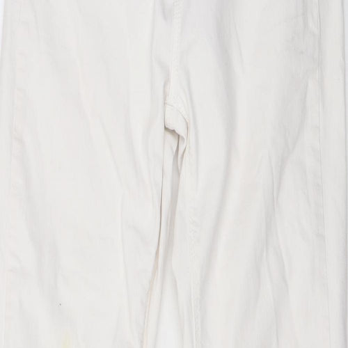 Oasis Womens White Cotton Skinny Jeans Size 12 L28 in Regular Zip