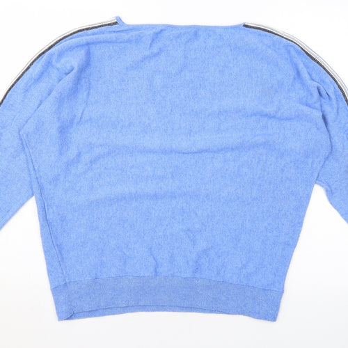 Mint Velvet Womens Blue Round Neck Cotton Pullover Jumper Size M