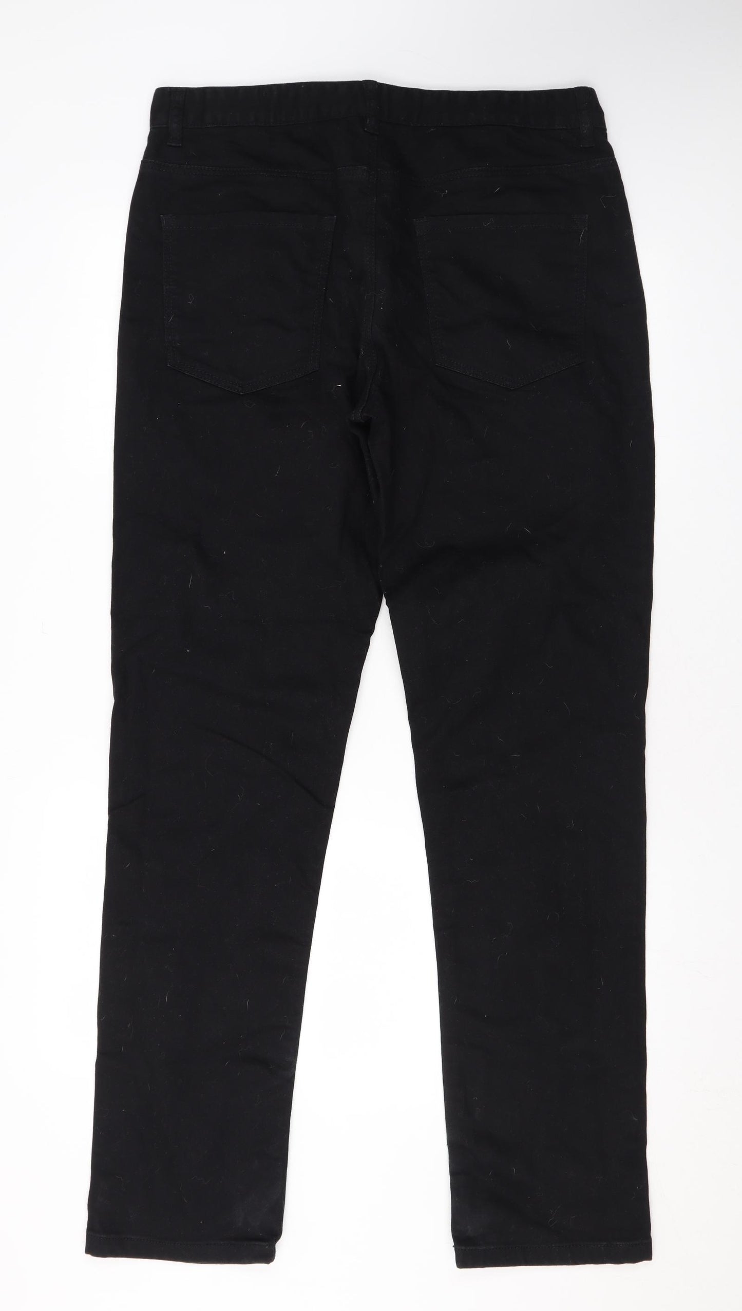 NEXT Mens Black Cotton Straight Jeans Size 34 in L31 in Regular Zip