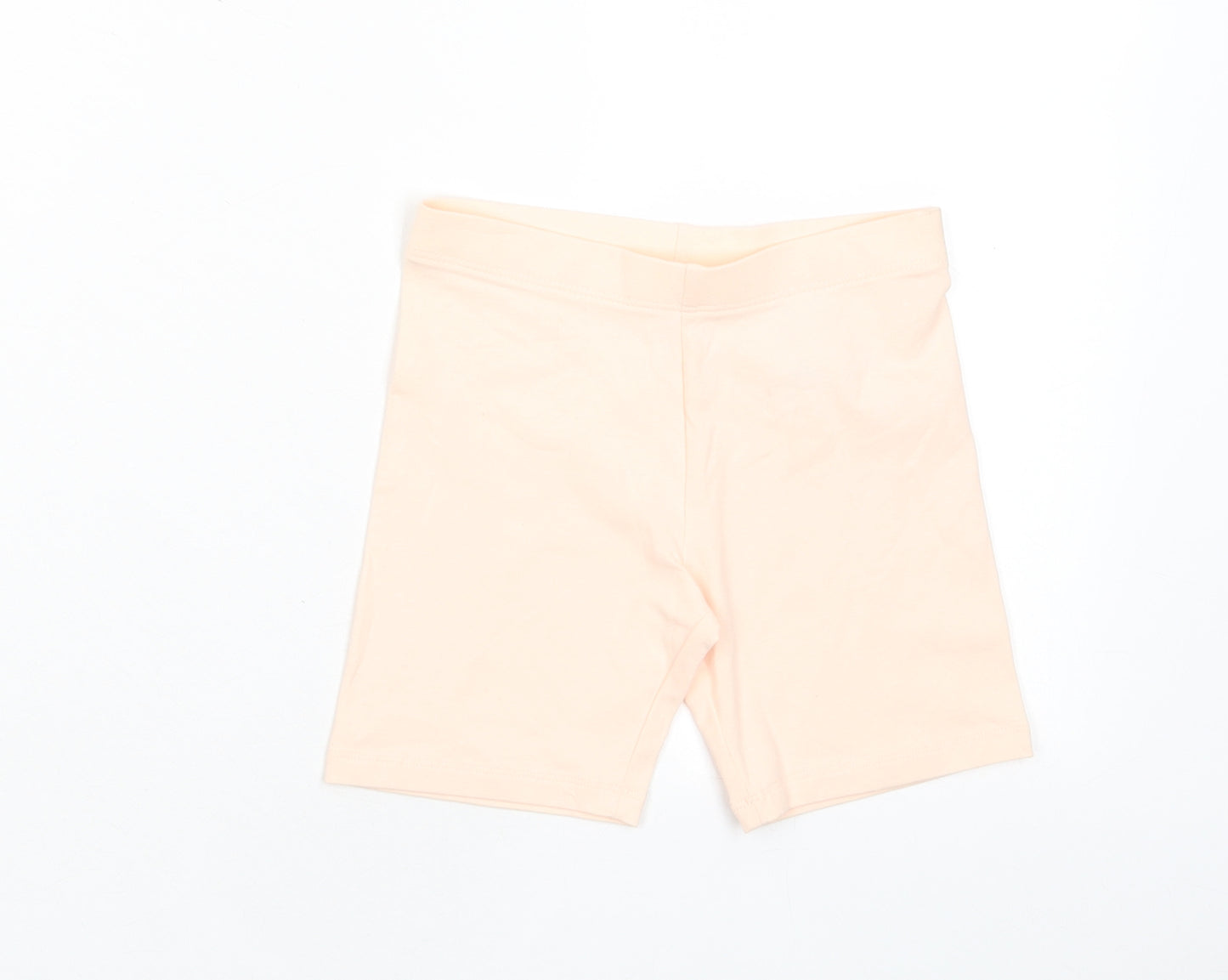 Marks and Spencer Girls Pink Cotton Biker Shorts Size 5-6 Years L4 in Regular - Elasticated waist