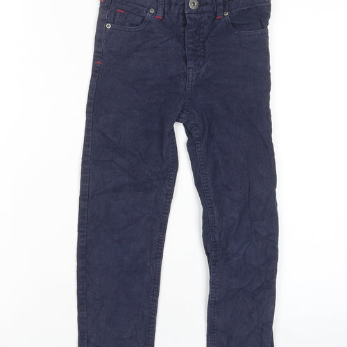Joules Boys Blue Cotton Chino Trousers Size 6 Years Regular Zip - Pockets, Adjustable waist