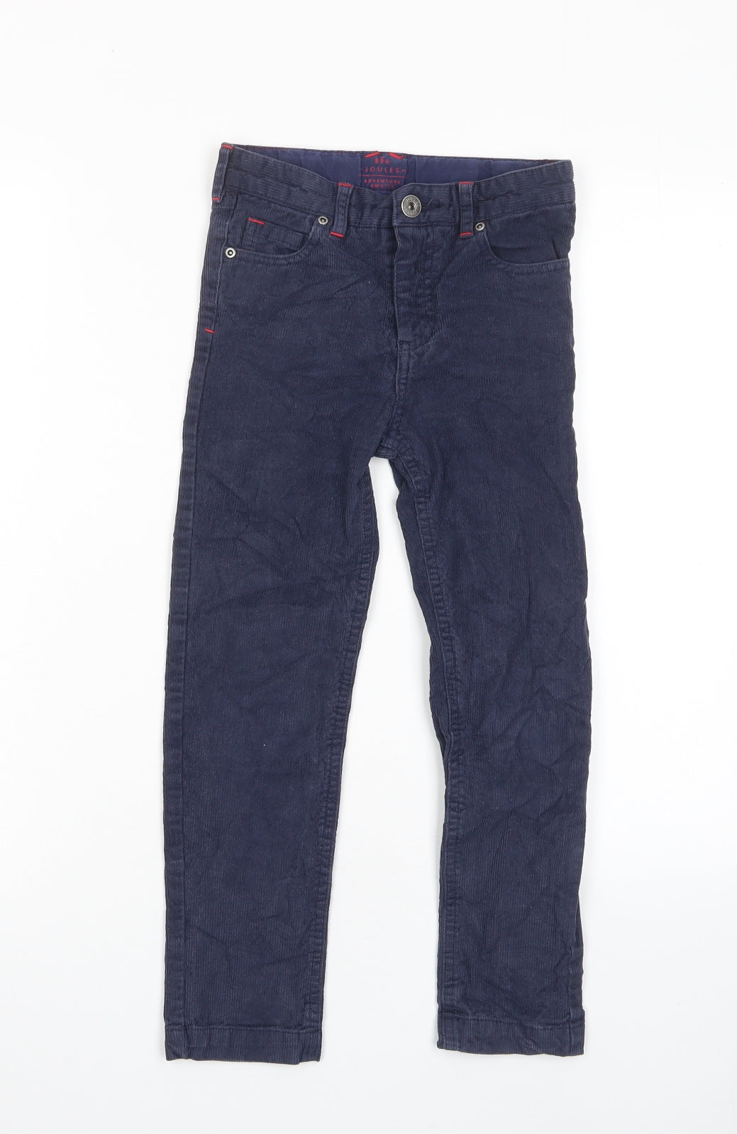Joules Boys Blue Cotton Chino Trousers Size 6 Years Regular Zip - Pockets, Adjustable waist