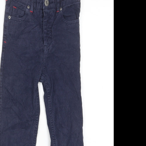 Joules Boys Blue Cotton Chino Trousers Size 6 Years Regular Zip - Pockets, Adjustable waist