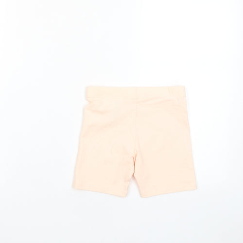 Marks and Spencer Girls Pink Cotton Biker Shorts Size 5-6 Years Regular