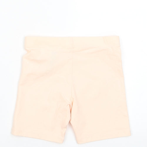 Marks and Spencer Girls Pink Cotton Biker Shorts Size 5-6 Years Regular