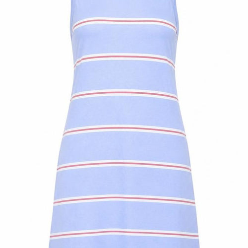 Marks and Spencer Womens Blue Striped Cotton Tank Dress Size S Crew Neck Pullover