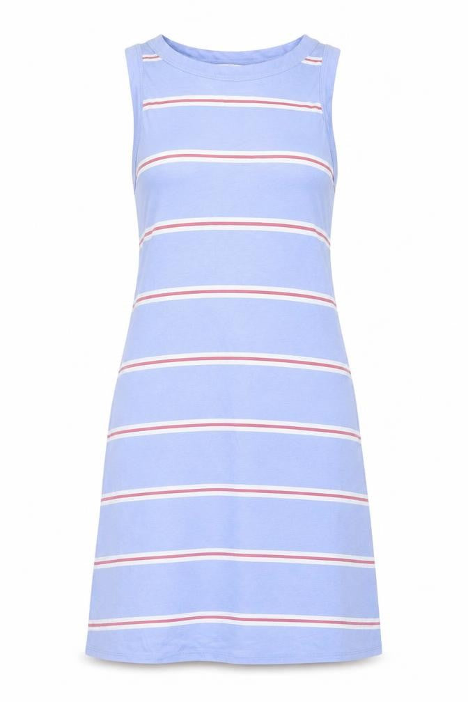Marks and Spencer Womens Blue Striped Cotton Tank Dress Size S Crew Neck Pullover