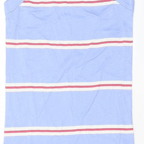 Marks and Spencer Womens Blue Striped Cotton Tank Dress Size S Crew Neck Pullover