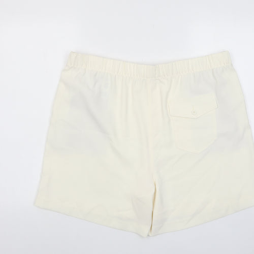 Marks and Spencer Womens Ivory Polyester Bermuda Shorts Size 20 L8 in Regular Pull On - Pockets