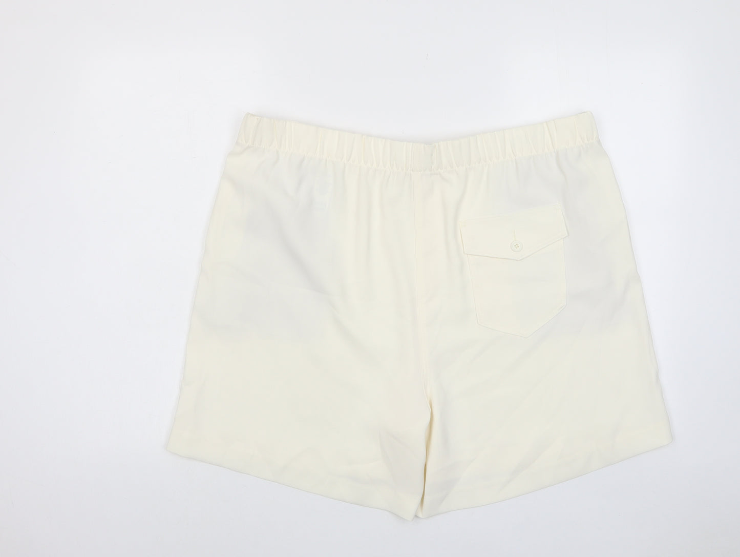 Marks and Spencer Womens Ivory Polyester Bermuda Shorts Size 20 L8 in Regular Pull On - Pockets