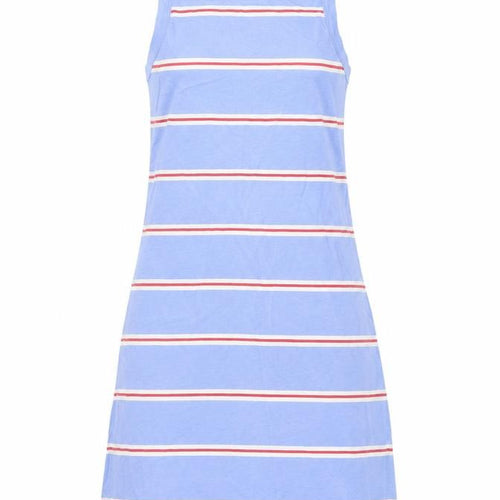 Marks and Spencer Womens Blue Striped Cotton Tank Dress Size S Crew Neck Pullover