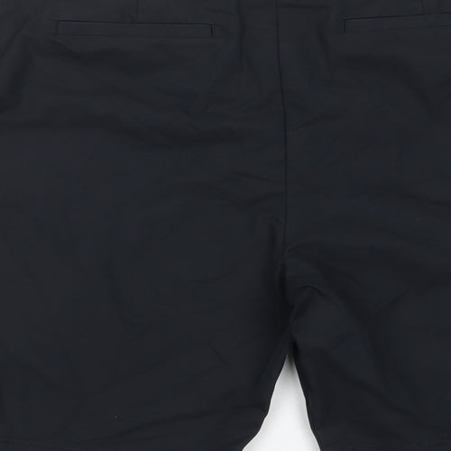 Marks and Spencer Womens Black Cotton Bermuda Shorts Size 20 L11 in Regular Zip - Pockets
