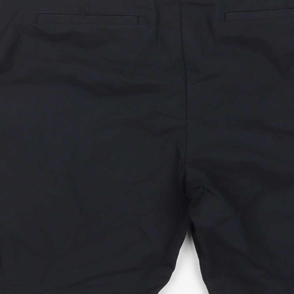Marks and Spencer Womens Black Cotton Bermuda Shorts Size 20 L11 in Regular Zip - Pockets