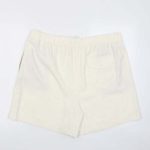 Marks and Spencer Womens Ivory Polyester Basic Shorts Size 20 L7 in Regular Pull On