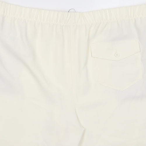 Marks and Spencer Womens Ivory Polyester Basic Shorts Size 20 L7 in Regular Pull On