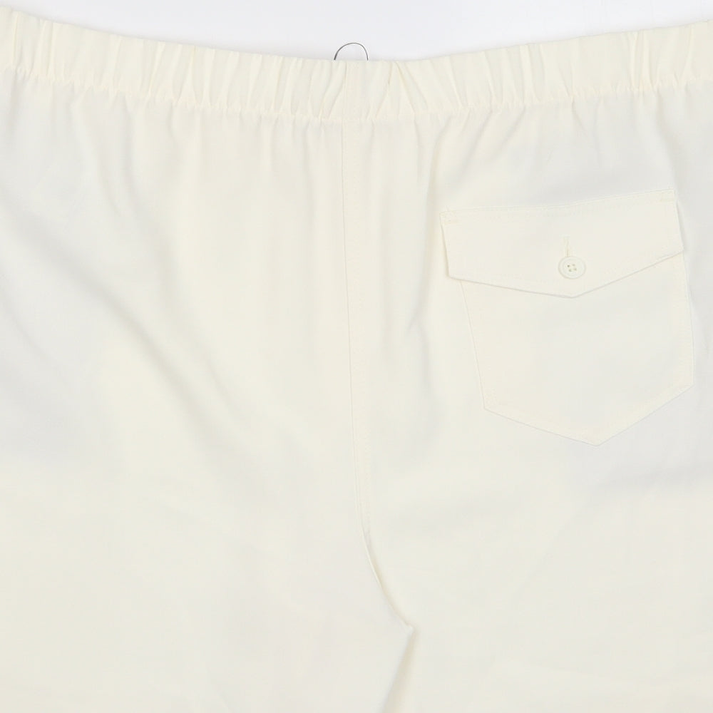 Marks and Spencer Womens Ivory Polyester Basic Shorts Size 20 L7 in Regular Pull On