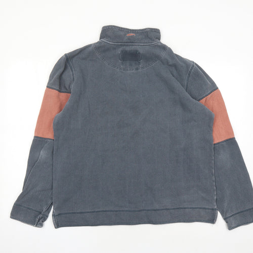 Weird Fish Mens Grey Cotton Henley Sweatshirt Size L
