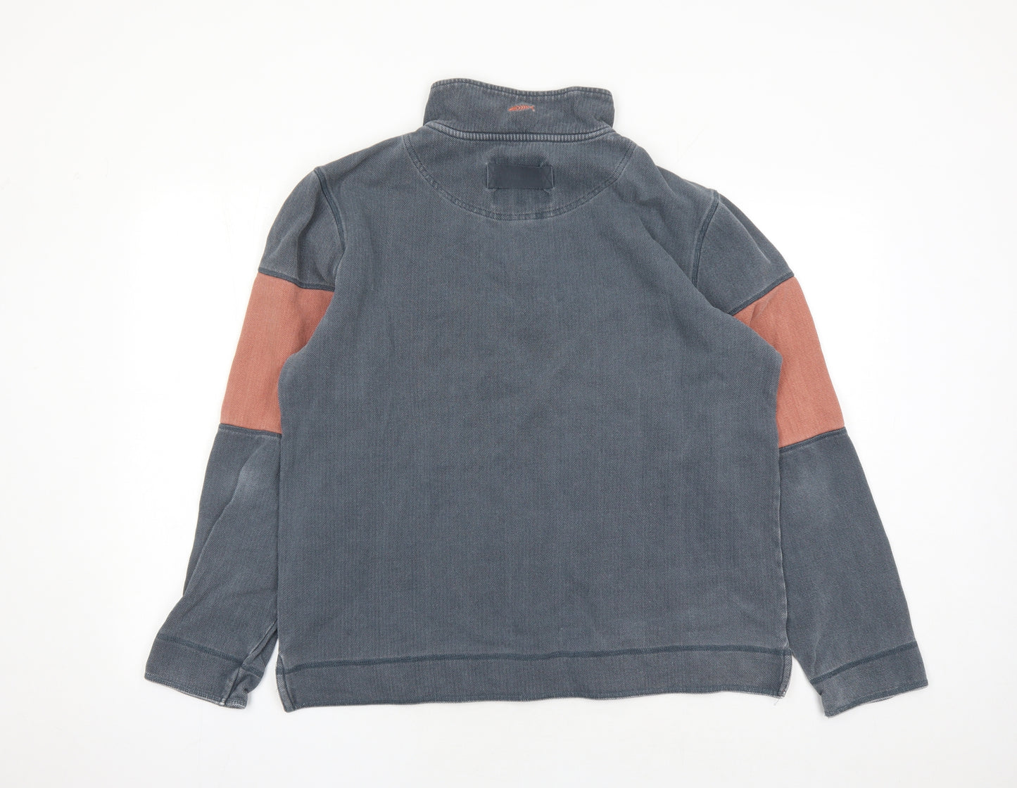 Weird Fish Mens Grey Cotton Henley Sweatshirt Size L