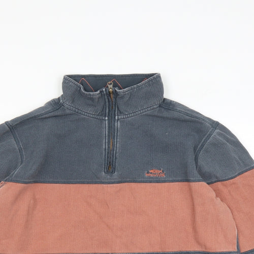 Weird Fish Mens Grey Cotton Henley Sweatshirt Size L