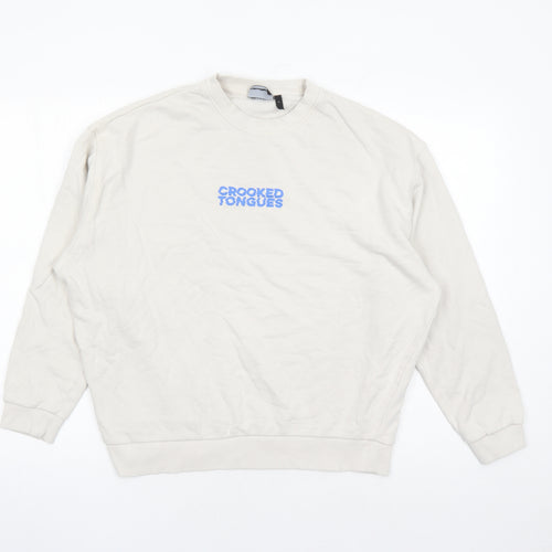 ASOS Womens Beige Cotton Pullover Sweatshirt Size S Pullover - Crooked Tongues